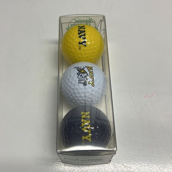 NULA 3-ball Package Golf Ball Gift Set Collegiate Naval Academy NAVY- Vintage - Picture 2 of 9